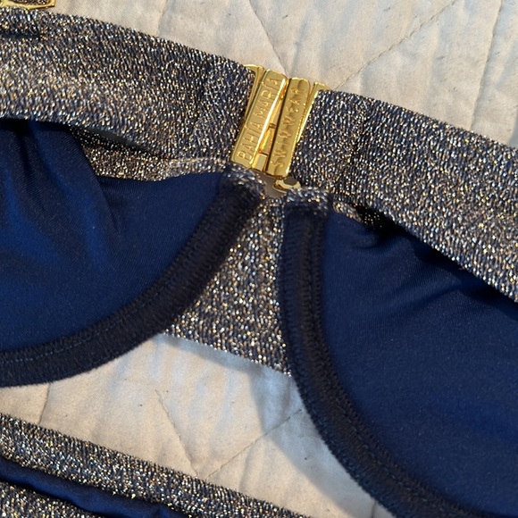 Bahia Maria Catalina Shiny Blue High Waist Bikini Set - Picture 8 of 9